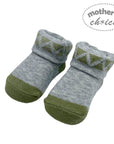 M/C FANCY BOX SOCKS 'OLIVE/GREY PATTERN'