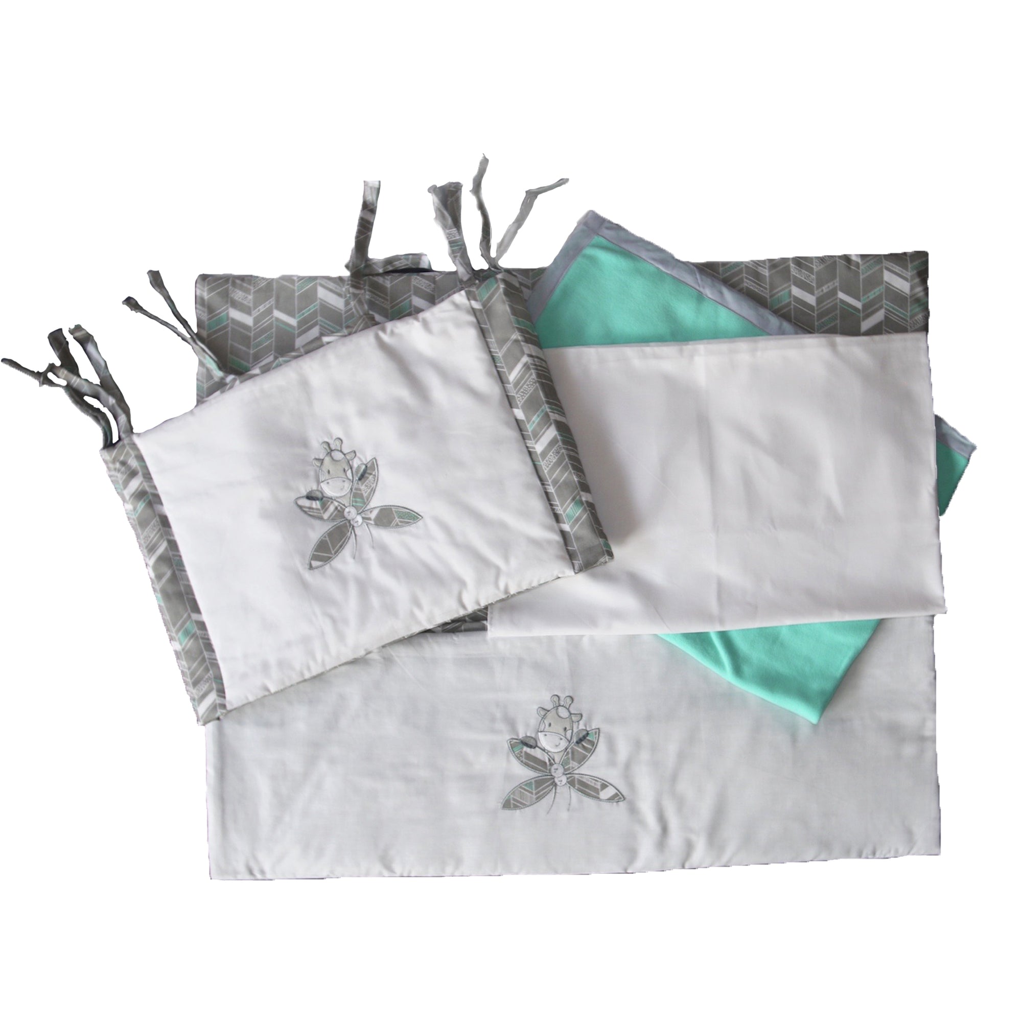 BABY BEDDING SET 'MINT GIRAFFE'