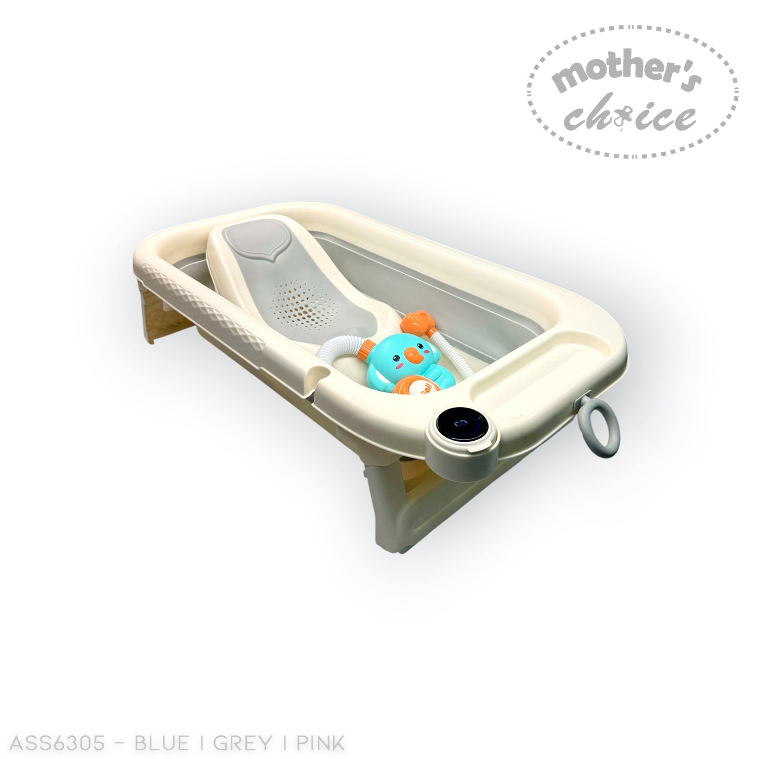 BABY BATH LARGE WITH SMART THERMOMETER AND SHOWER TOY