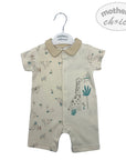 INF BOYS NATURAL SAFARI ROMPER 3-6M