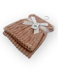 M/C SINGLE LAYER SHERPA FLEECE STRIPE BLANKET PINK