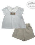 INF BOYS 2PC NATURAL LINNEN SET