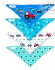 BOYS 4 PACK BANDANA BIB 'TRACTOR'