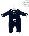 INF BOYS 2PC NAVY SAILOR ROMPER  SET 6-9M