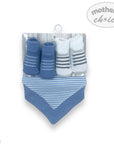 M/C 4PK BIB AND SOCKS SET BLUE