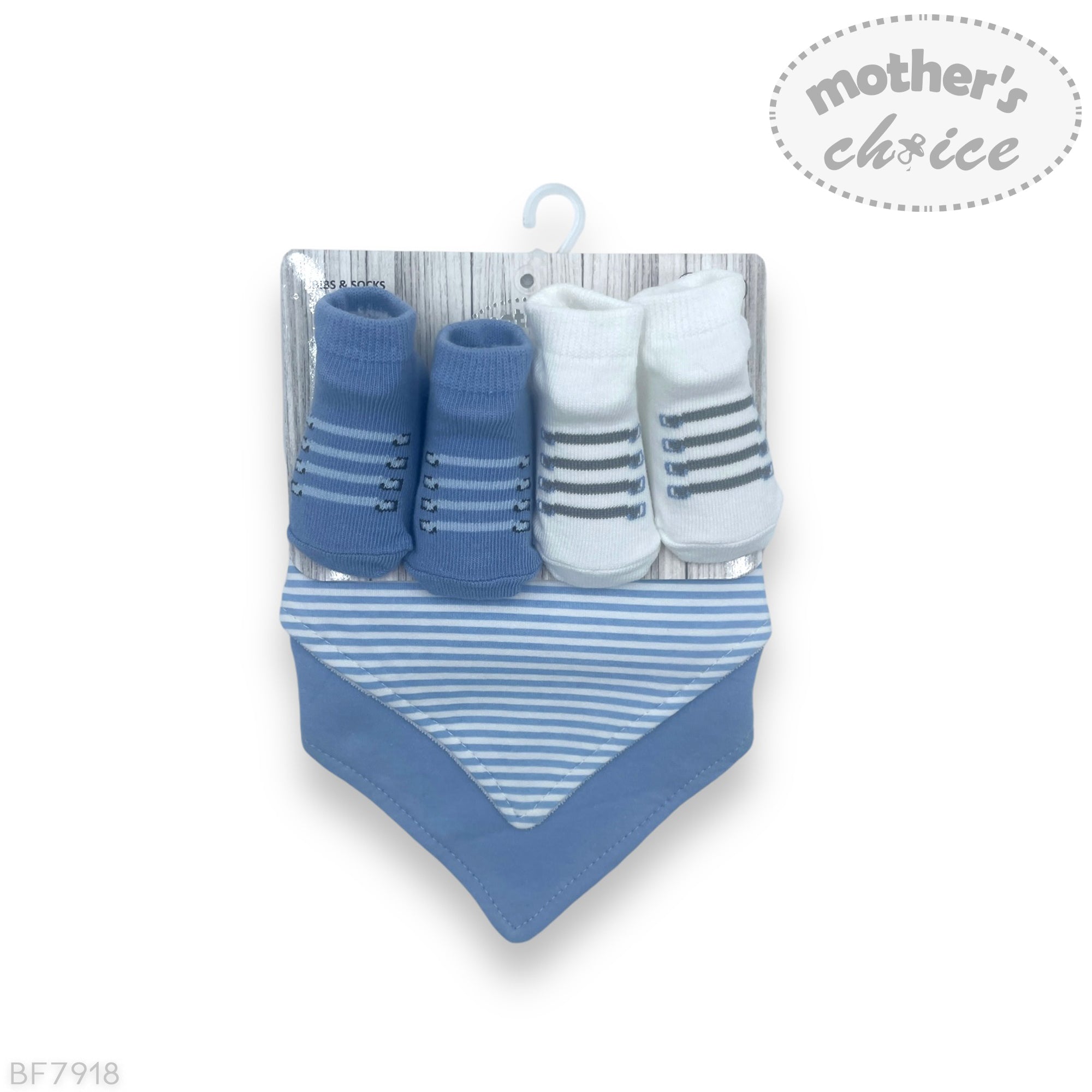 M/C 4PK BIB AND SOCKS SET BLUE