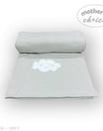 M/C COTTON WAFFLE BLANKET GREY CLOUD EMBROID
