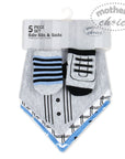 5PC BABY BIB &amp; SOCK SET 'SUIT'