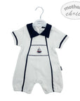 M/C BOYS SAILOR  ROMPER S/S NAVY 3M