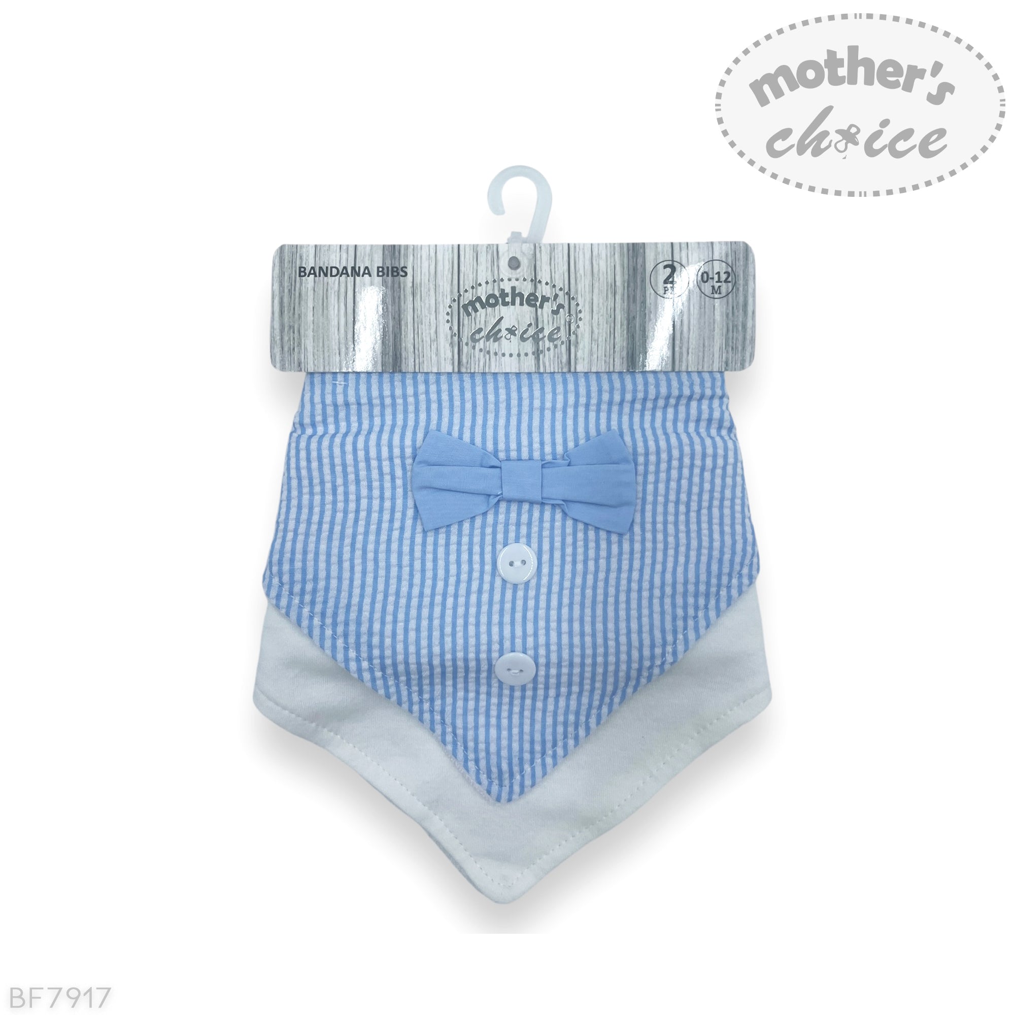 M/C 2PK FANCY BANDANA BIBS BLUE