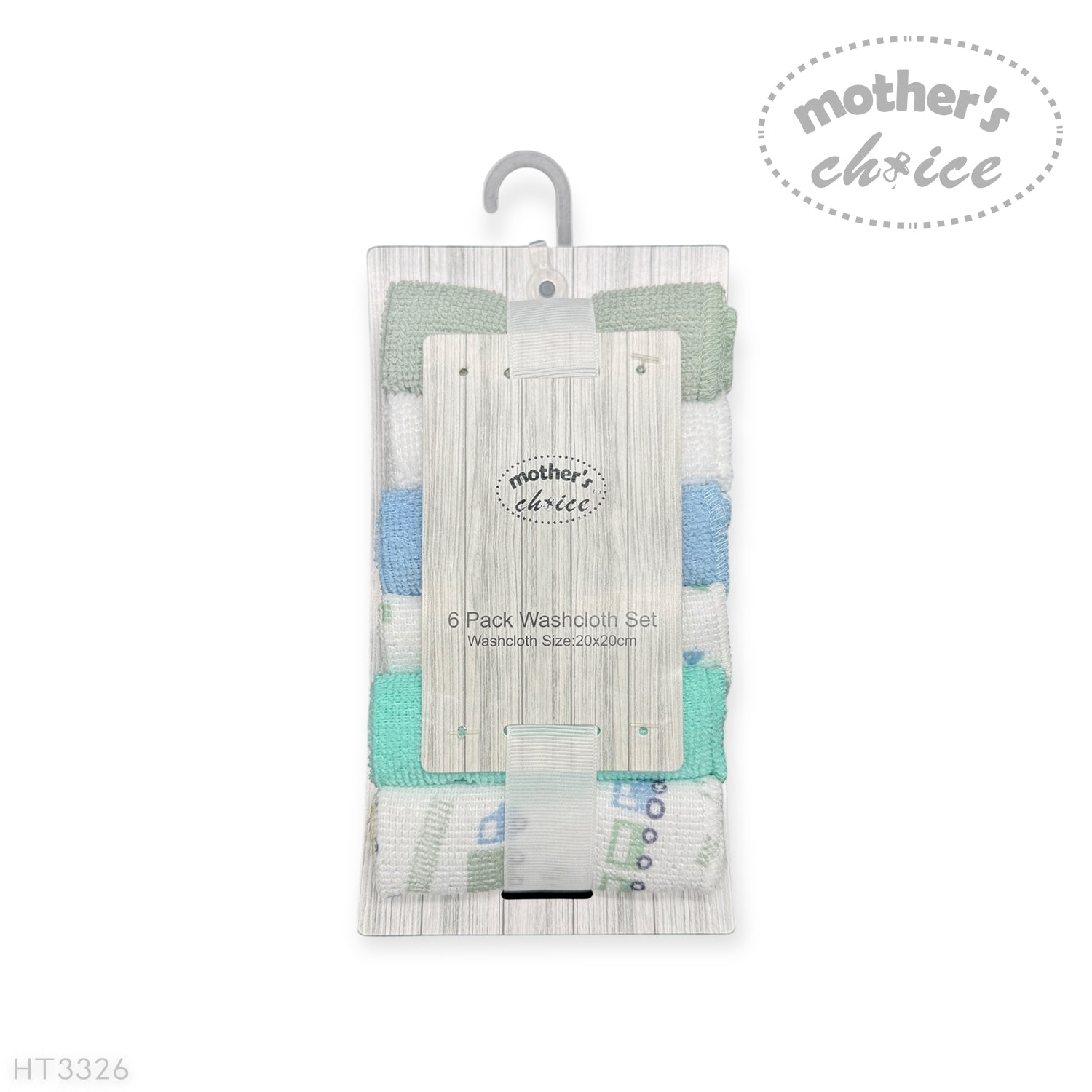 M/C 6 PACK WASHCLOTH SET BLUE TRAIN