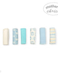 M/C 6 PACK WASHCLOTH SET BLUE ELIE