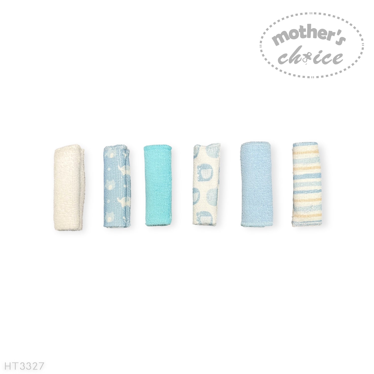 M/C 6 PACK WASHCLOTH SET BLUE ELIE