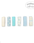 M/C 6 PACK WASHCLOTH SET BLUE ELIE