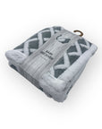 M/C SHERPA FLEECE BLANKET GREY WHITE NET DESIGN