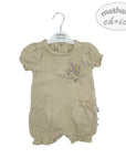 M/C MUSLIN ROMPER BEIGE 6M