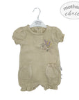 M/C MUSLIN ROMPER BEIGE 6M