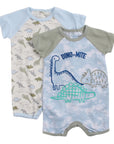 INFANT'S 2 PACK ROMPERS 'DINO MITE' 0-3M