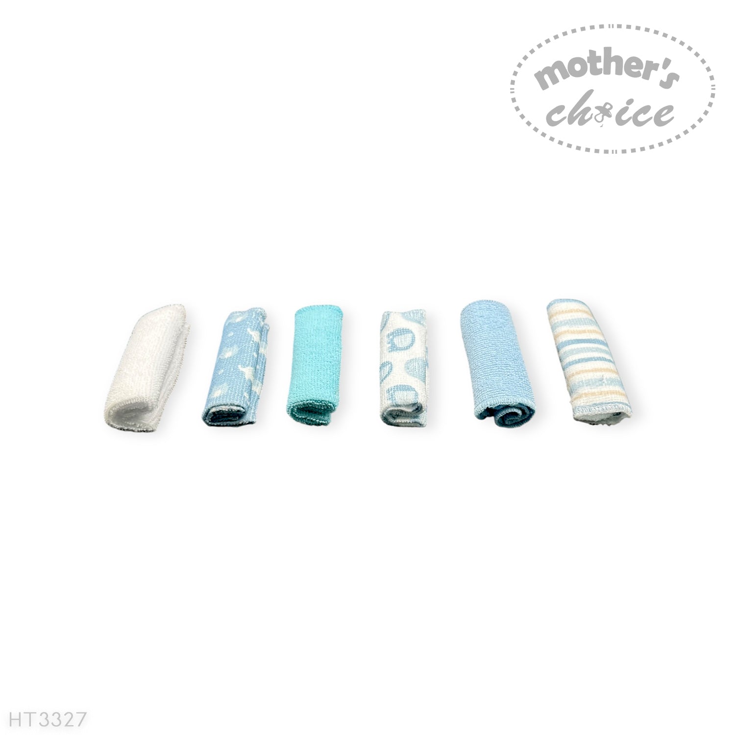 M/C 6 PACK WASHCLOTH SET BLUE ELIE