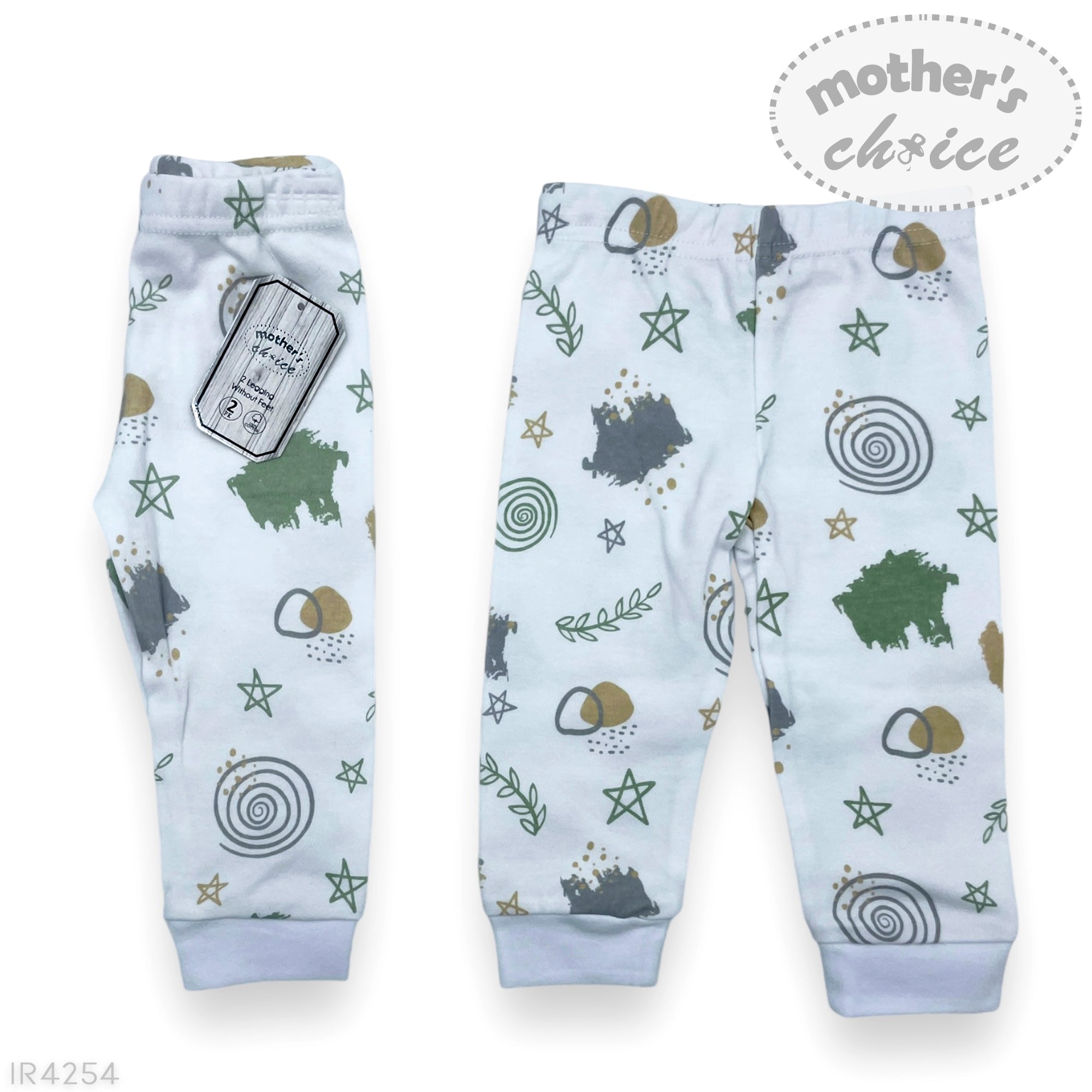 M/C 2 PACK LEGGINGS  &#39;MINT ART&#39;  0-3M