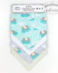 100% COTTON 4 PACK BANDANA BIBS ELIE/STARS