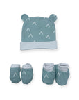 M/C BAMBOO 3PK NEWBORN BEANIE SET SAGE