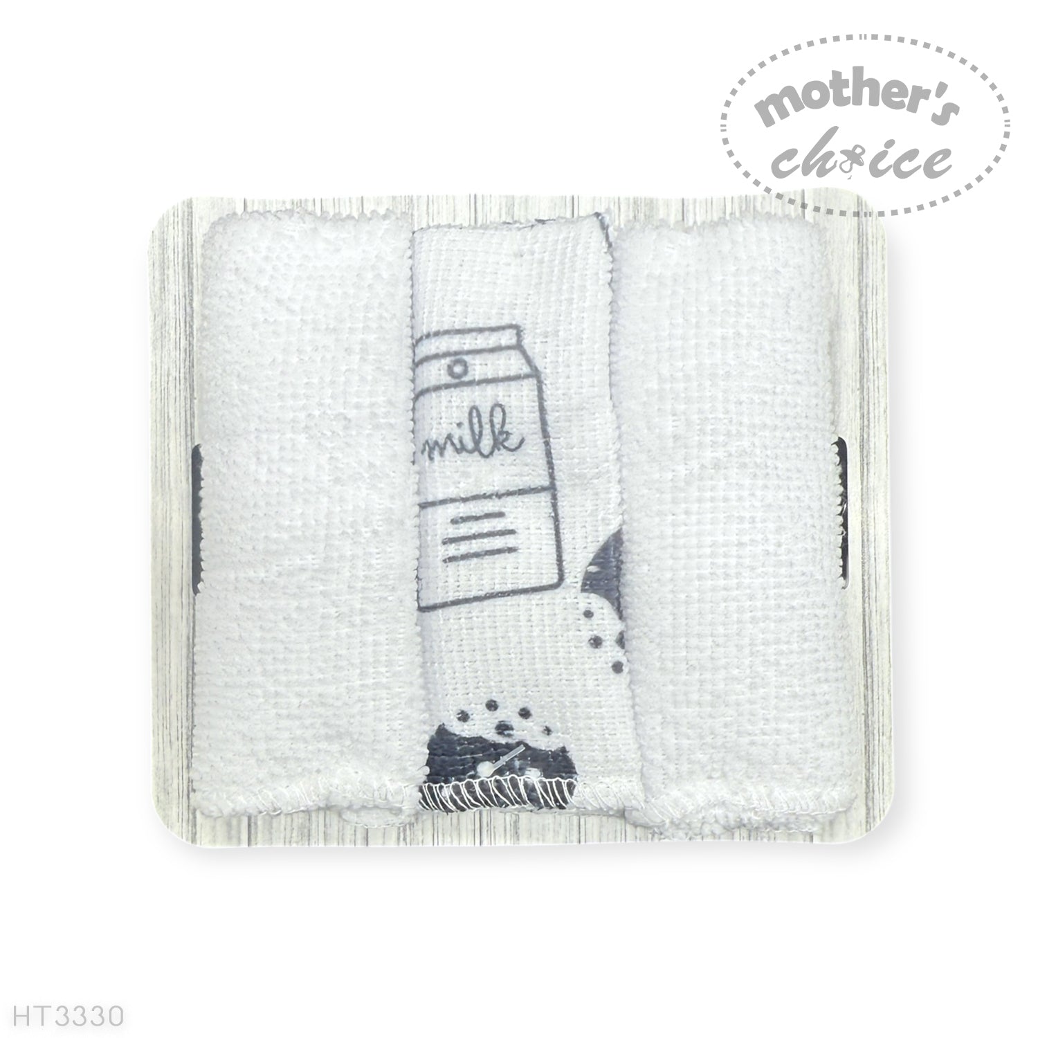 M/C 3PC HOODED TOWELS AND 3PC FACECLOTHS MILK BOTTLE