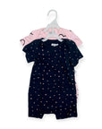 2 PACK ROMPER GIRLS 'HEART/POLKA'
