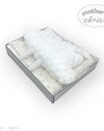 M/C GIFT BOX SHERPA BLANKET &amp; PILLOW SET GREY