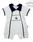 M/C BOYS SAILOR  ROMPER S/S NAVY 9M