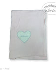 M/C COTTON WAFFLE BLANKET PINK HEART EMBROID