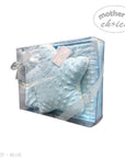 M/C GIFT BOX SHERPA BLANKET &amp; PILLOW SET BLUE