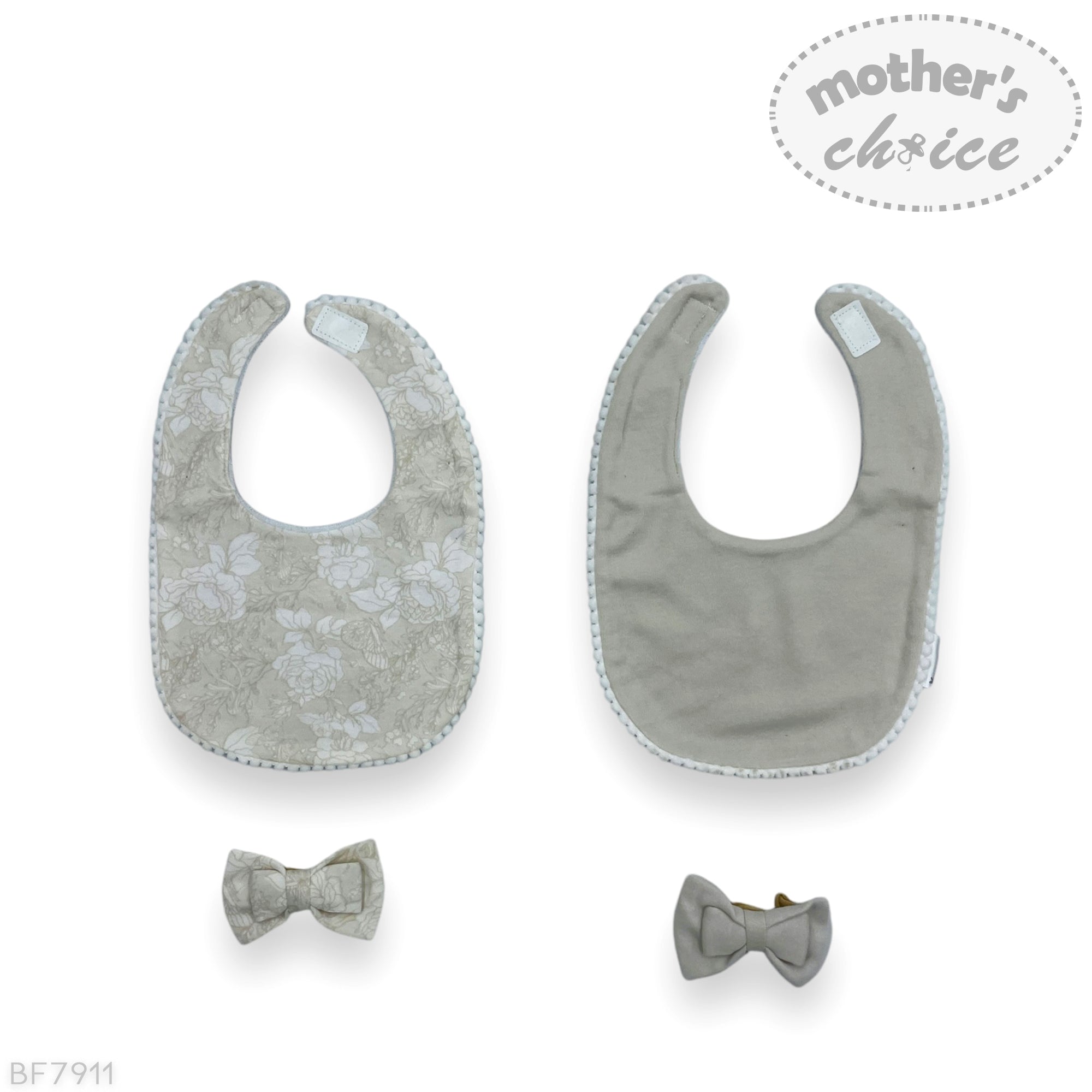 M/C 4PK BIB AND HEADBAND SET FLOWERS