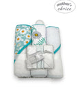 M/C 3PC HOODED TOWELS AND 3PC FACECLOTHS PRETTY ON A DAILY SUNFLOWER