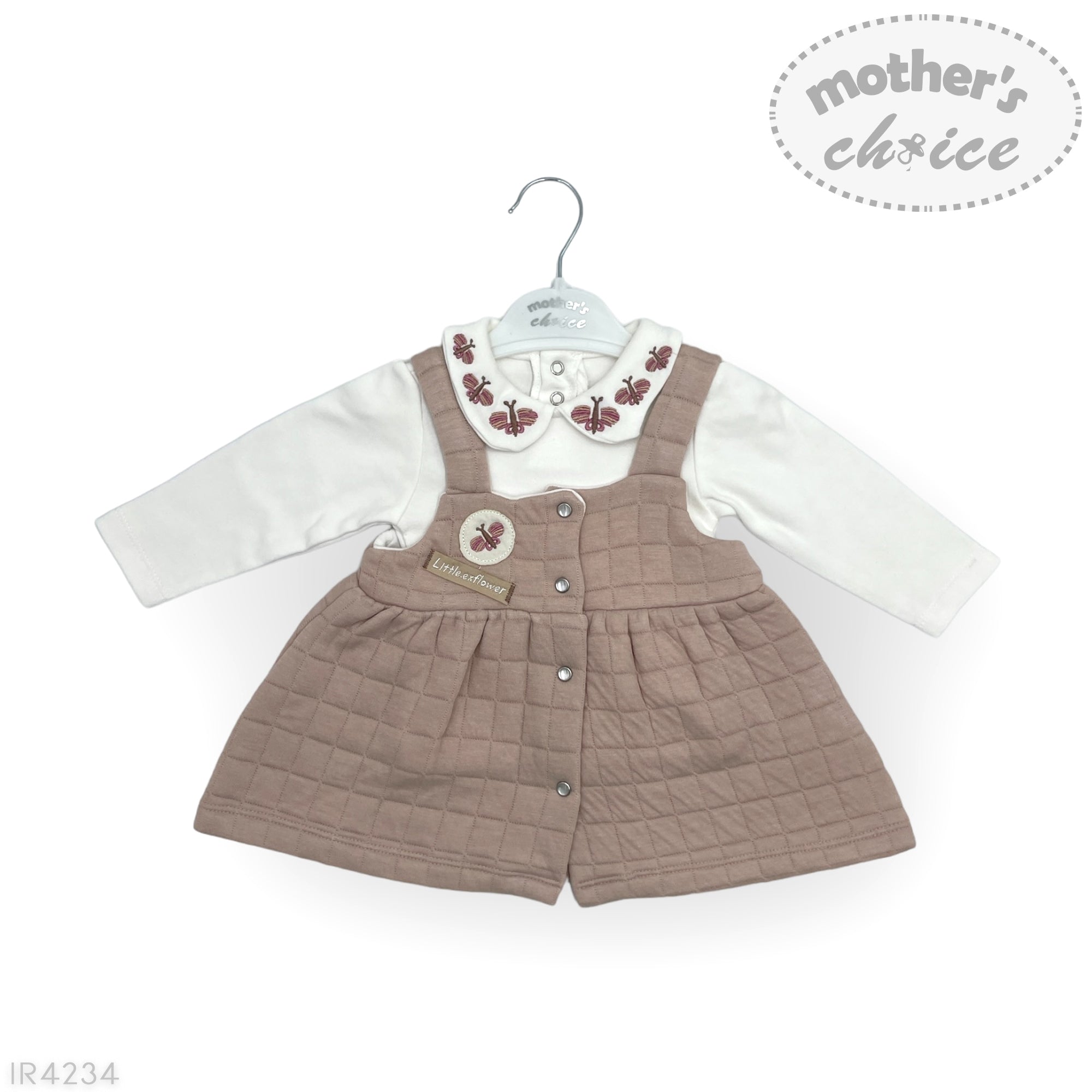 M/C 2PC QUILTED DRESS PINK 18M