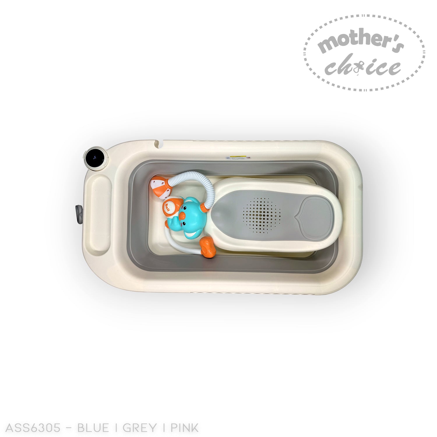 BABY BATH LARGE WITH SMART THERMOMETER AND SHOWER TOY