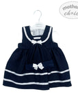 INF GIRLS 2PC NAVY SAILOR SLEEVELESS DRESS SET 6-9M