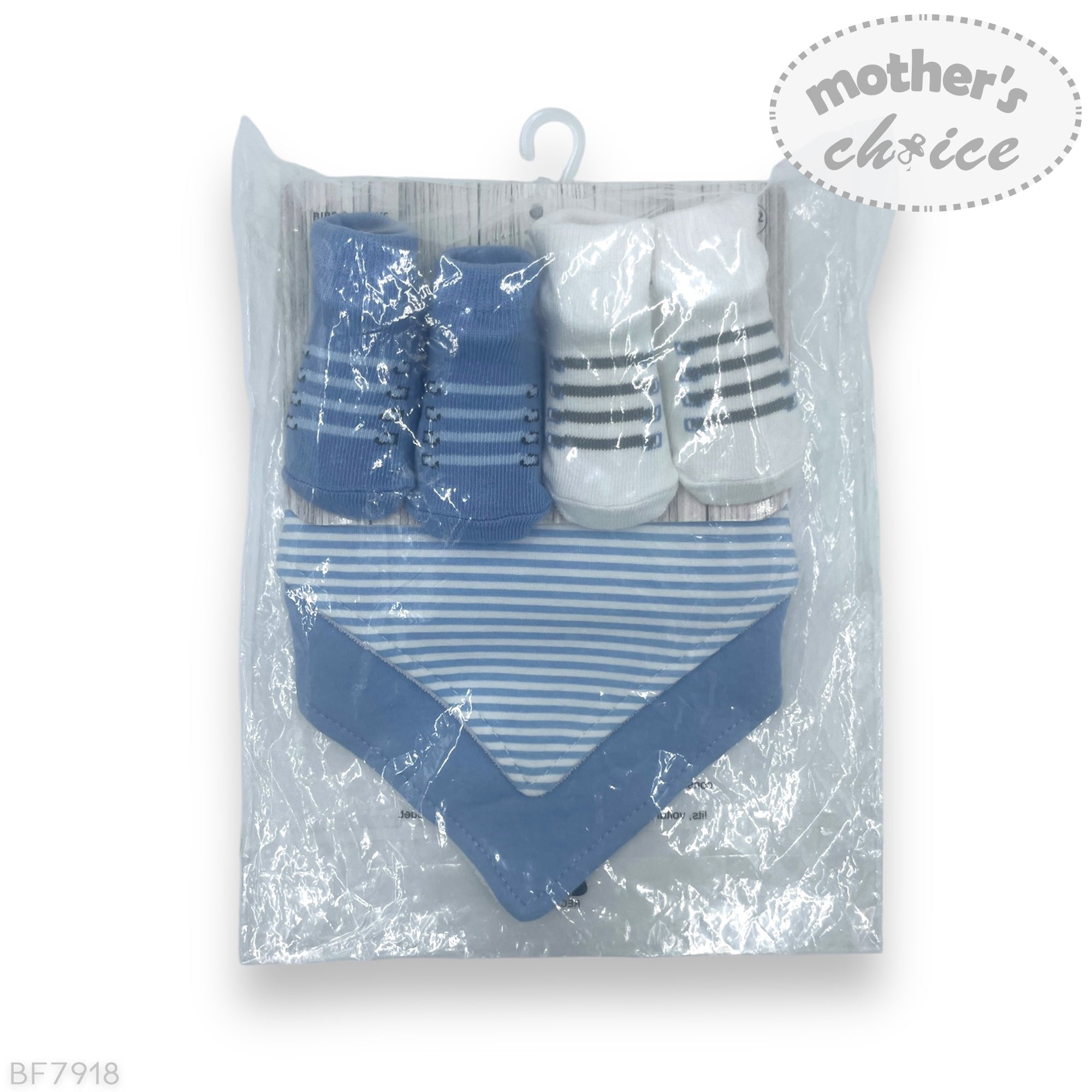 M/C 4PK BIB AND SOCKS SET BLUE