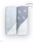 M/C BAMBOO 2PK  HOODED TOWEL GREY