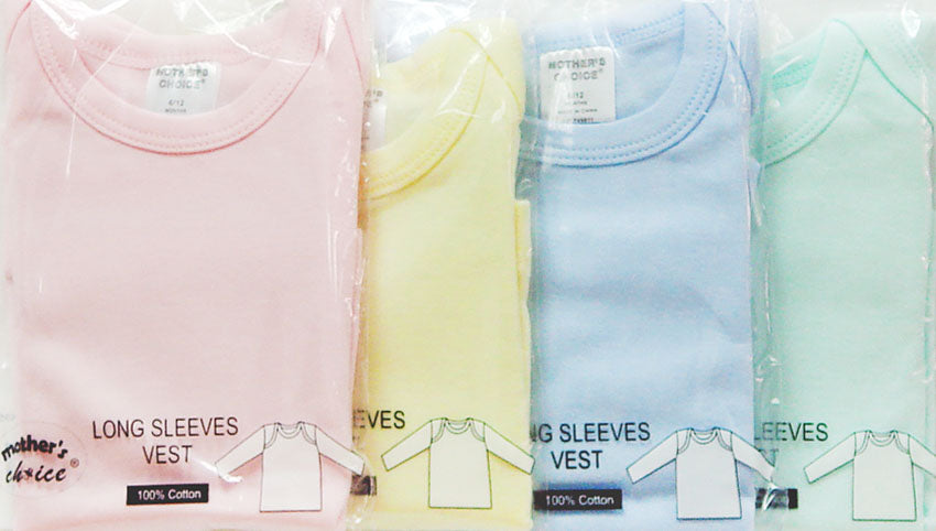 INFANTS LONG SLEEVE VESTS PASTAL PREMATURE