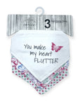 M/C 3 PACK BANDANA BIB SET  BUTTERFLY