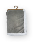 M/C SHERPA FLEECE STRIPE BLANKET GREY
