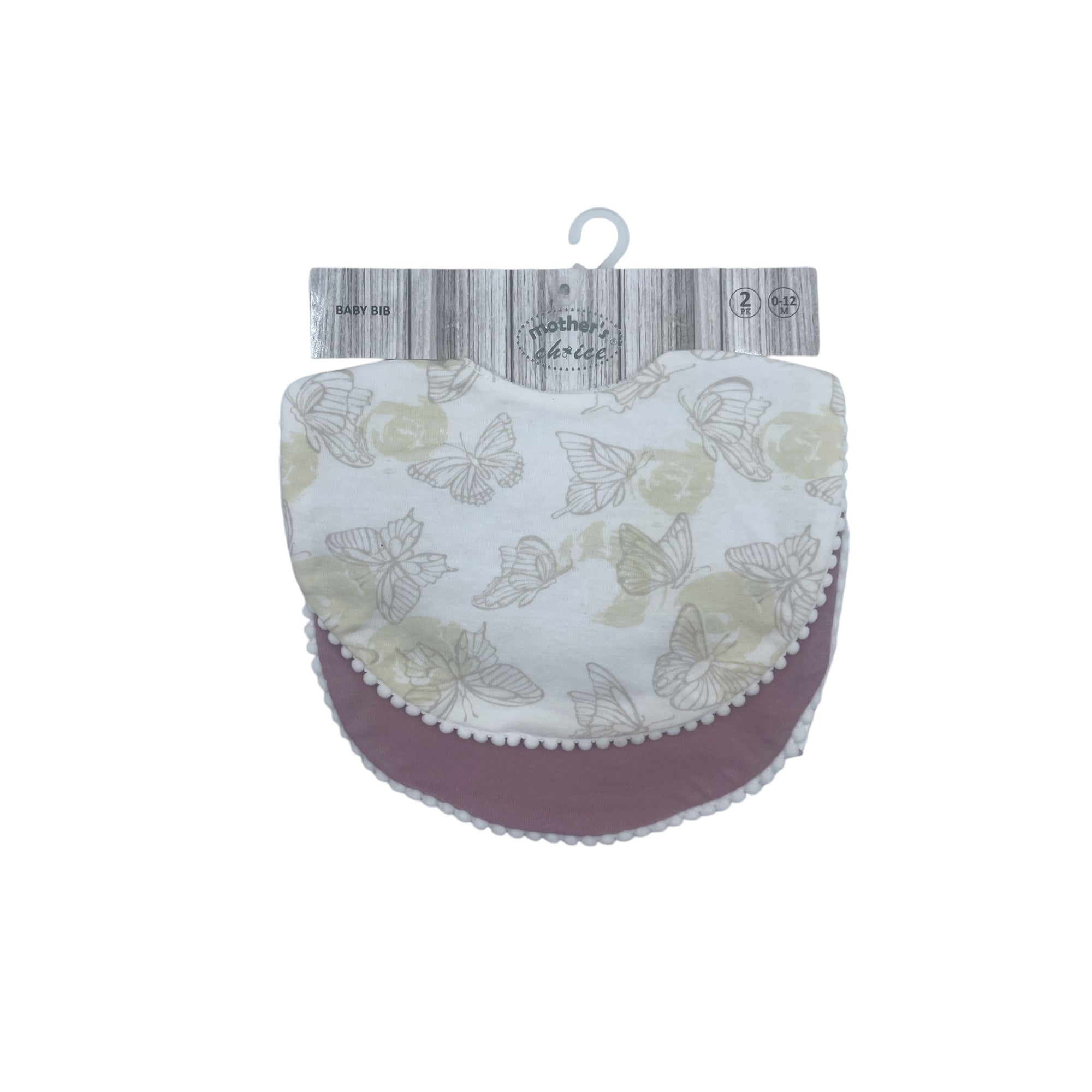 M/C 2 PACK FANCY BIBS BUTTERFLY