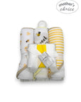M/C 3PC HOODED TOWELS AND 3PC FACECLOTHS SWEET AS HONEY