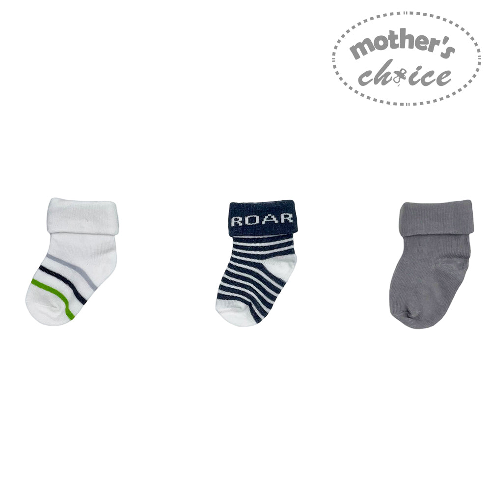 M/C 3 PACK INF SOCKS &#39;ROAR&#39;