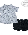 INF GIRLS DENIM SHIRT AND SHORTS SET 3-6M