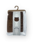M/C SHERPA FLEECE STRIPE BLANKET BROWN