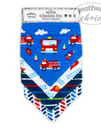 BOYS 4 PACK BANDANA BIB 'FIRE ENGINE'