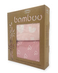 M/C BAMBOO 2PK  WATERPROOF CHANGE MAT  PINK