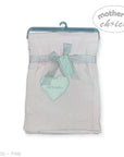 M/C COTTON WAFFLE BLANKET PINK HEART EMBROID